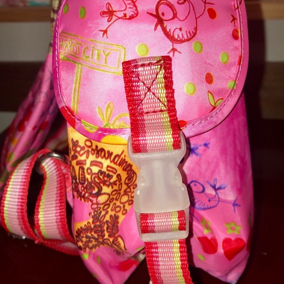 Kids hot pink I love carrots Oilily backpack - Picture 8 of 8